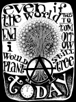 Artwork --- Even if the World Was to End Tomorrow, I Would Still Plant a Tree Today (Anarchy and Anarchism Directory | Description : This image came from http://www.RadicalGraphics.or... | Tags : Anarchy, Anarchist, Circled A, Clock, Tree, Trees,...) ::: By Radical Graphics (About: All material posted here originally appeared at ht... | Ideals: Anarchy, Animal Liberation, Anti-America, Anti-Bio...)