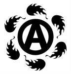 Artwork --- Flames Dancing Around the Symbol of Anarchy (Anarchy and Anarchism Directory | Description : This image came from http://www.RadicalGraphics.or... | Tags : Flames, Fire, Flame, Circled A, Anarchy, Anarchism...) ::: By Radical Graphics (About: All material posted here originally appeared at ht... | Ideals: Anarchy, Animal Liberation, Anti-America, Anti-Bio...)