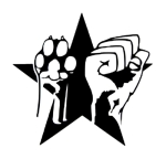 Artwork --- Animal Paw and Human Fist: Together For Animal Liberation (Animal Liberation and Animal Emancipation Directory | Description : This image came from http://www.RadicalGraphics.or... | Tags : Paw, Fist, Raised Fist, Star, Animal, Human, Liber...) ::: By Radical Graphics (About: All material posted here originally appeared at ht... | Ideals: Anarchy, Animal Liberation, Anti-America, Anti-Bio...)