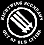 Artwork --- Rightwing Scumbugs Out of Our Cities (Anti-Fascism and Anti-Nazism Directory | Description : This image came from http://www.RadicalGraphics.or... | Tags : Anti-Rightwing, Anti-Nazi, Anti-Fascist, Triple Ar...) ::: By Radical Graphics (About: All material posted here originally appeared at ht... | Ideals: Anarchy, Animal Liberation, Anti-America, Anti-Bio...)