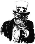 Artwork --- Zombie Uncle Sam Wants YOU To Obey Without Question and To Kill Without Conscience (Anti-Nationalism and Anti-Patriotism Directory | Description : This image came from http://www.RadicalGraphics.or... | Tags : Zombie, Uncle Sam, Stars, Star, Stars And Stripes,...) ::: By Radical Graphics (About: All material posted here originally appeared at ht... | Ideals: Anarchy, Animal Liberation, Anti-America, Anti-Bio...)