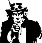 Artwork --- Uncle Sam Wants YOU to Do What You Are Told (Anti-Nationalism and Anti-Patriotism Directory | Description : This image came from http://www.RadicalGraphics.or... | Tags : Uncle Sam, Stars, Star, Beard, Hand, Suit, Tophat,...) ::: By Radical Graphics (About: All material posted here originally appeared at ht... | Ideals: Anarchy, Animal Liberation, Anti-America, Anti-Bio...)