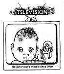 Artwork --- Television: Molding Young Minds, or Deforming Them? (Anti-Television and Anti-TV Directory | Description : This image came from http://www.RadicalGraphics.or... | Tags : Baby, Television, Tv, Chair, Gun, Toy Gun, Toy, Te...) ::: By Radical Graphics (About: All material posted here originally appeared at ht... | Ideals: Anarchy, Animal Liberation, Anti-America, Anti-Bio...)