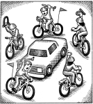 Artwork --- Solidarity Forever Against the Corrupting Culture of Cars! (Bicycles and Bike Culture Directory | Description : This image came from http://www.RadicalGraphics.or... | Tags : Car, Wheels, Bike, Bicycles, Flag, Triangle Flag, ...) ::: By Radical Graphics (About: All material posted here originally appeared at ht... | Ideals: Anarchy, Animal Liberation, Anti-America, Anti-Bio...)