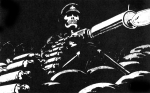 Artwork --- Soldiers are the Mass Murderers Obedient to Dictators Across the Globe (Peace and Anti-War Directory | Description : This image came from http://www.RadicalGraphics.or... | Tags : Machine Gun, Soldier, Army, Military, Skull, Human...) ::: By Radical Graphics (About: All material posted here originally appeared at ht... | Ideals: Anarchy, Animal Liberation, Anti-America, Anti-Bio...)