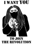Artwork --- I Want You To Join The Revolution: A Personal Message From Your Local Anarchist Group (Revolution and Revolt Directory | Description : This image came from http://www.RadicalGraphics.or... | Tags : Revolution, Hand, Mask, Dreadlocks, Dreads, Revolt...) ::: By Radical Graphics (About: All material posted here originally appeared at ht... | Ideals: Anarchy, Animal Liberation, Anti-America, Anti-Bio...)