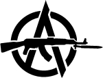 Artwork --- Revolutionary Anarchism with an AK47 (Anarchy and Anarchism Directory | Description : This image came from http://www.RadicalGraphics.or... | Tags : Circled A, A, Anarchy, Ak47, Ak-47, Gun, Machine G...) ::: By Radical Graphics (About: All material posted here originally appeared at ht... | Ideals: Anarchy, Animal Liberation, Anti-America, Anti-Bio...)