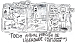 Artwork --- Every Animal Needs Freedom, Whether Human or Non-Human (Animal Rights and Animal Equality Directory | Description : Image text reads: "Todo animal precisa de liberdad... | Tags : Dog, Dog Collar, Dog Leash, Brick Wall, Sun, Perso...) ::: By Radical Graphics (About: All material posted here originally appeared at ht... | Ideals: Anarchy, Animal Liberation, Anti-America, Anti-Bio...)