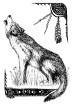 Artwork --- A Wild Canine in the Grassland is Howling at the Night (Animals and Creatures Directory | Description : This image came from http://www.RadicalGraphics.or... | Tags : Paw, Paw Print, Wolf, Grassland, Wheat, Tracks, Fe...) ::: By Radical Graphics (About: All material posted here originally appeared at ht... | Ideals: Anarchy, Animal Liberation, Anti-America, Anti-Bio...)