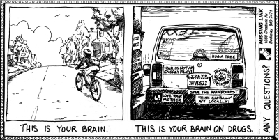 You Can Talk About the Revolution, or You Can Actually Live It, by Radical Graphics (All material posted here originally appeared at ht... | Anarchy, Animal Liberation, Anti-America, Anti-Bio...). Artwork -- Description : This image came from http://www.RadicalGraphics.org/. | Tags : Bike, Bike Culture, Bookbag, Backpack, Knapsack, Helmet, Road, Pavement, Yellow Line, Tree, Trees, House, Houses, Suburbia, Sidewalk, Gas, Car, Cars, ... You Can Talk About the Revolution, or You Can Actually Live It, by Radical Graphics (All material posted here originally appeared at ht... | Anarchy, Animal Liberation, Anti-America, Anti-Bio...). Artwork -- Description : This image came from http://www.RadicalGraphics.org/. | Tags : Bike, Bike Culture, Bookbag, Backpack, Knapsack, Helmet, Road, Pavement, Yellow Line, Tree, Trees, House, Houses, Suburbia, Sidewalk, Gas, Car, Cars, ...