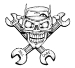Artwork --- Robot Jolly Roger Says: Kill Cars Before They Kill You (Anti-Car and Anti-Car Culture Directory | Description : This image came from http://www.RadicalGraphics.or... | Tags : Skull, Skull And Crossbones, Kill Cars, Robot, Eye...) ::: By Radical Graphics (About: All material posted here originally appeared at ht... | Ideals: Anarchy, Animal Liberation, Anti-America, Anti-Bio...)