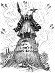 Artwork --- America to the World: We'll Show 'Em Who's Boss! (Anti-Nationalism and Anti-Patriotism Directory | Description : This image came from http://www.RadicalGraphics.or... | Tags : Dollar Sign, Boss, Statue Of Liberty, Jets, Bomber...) ::: By Radical Graphics (About: All material posted here originally appeared at ht... | Ideals: Anarchy, Animal Liberation, Anti-America, Anti-Bio...)