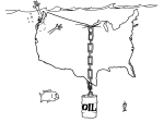 Artwork --- Oil Dependency is Drowning the Nation (Anti-Oil and Anti-Petroleum Directory | Description : This image came from http://www.RadicalGraphics.or... | Tags : Oil, Petroleum, Fish, United States, Us, Contiguou...) ::: By Radical Graphics (About: All material posted here originally appeared at ht... | Ideals: Anarchy, Animal Liberation, Anti-America, Anti-Bio...)