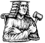 Artwork --- Judge, With Robe, Toup&eacute;e, and Gavel, is Ready to Sentence You to Death Now (Anti-Prisons and Anti-Jails Directory | Description : This image came from http://www.RadicalGraphics.or... | Tags : Toup&#233;e, Gavel, Mallet, Judge&...) ::: By Radical Graphics (About: All material posted here originally appeared at ht... | Ideals: Anarchy, Animal Liberation, Anti-America, Anti-Bio...)