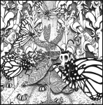 Artwork --- After the Apocalypse, the Only Surviving Life Forms Will be Gasmask-Dependent, Mutated Insects (Genetic Engineering and Bioengineering Directory | Description : This image came from http://www.RadicalGraphics.or... | Tags : Insect, Butterfly, Gasmask, Antenna, Antennae, Lea...) ::: By Radical Graphics (About: All material posted here originally appeared at ht... | Ideals: Anarchy, Animal Liberation, Anti-America, Anti-Bio...)